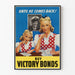 Vintage plakat køb af Victory Bonds - Patriotisk vægdekoration