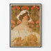 Vintage plakat af en elegant kvinde med blomster og dekorative frugter