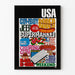 Vintage plakat USA typografisk farverig