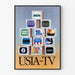 Vintage USIA-TV plakat med tv-pyramide i retrostil