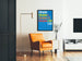 Plakat Utopia Ltd - Farvetypografisk design på blå baggrund