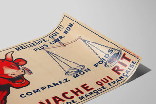 Plakat Vintage Creme Vache qui Rit - Retro vægdekoration — visning af kunstværket