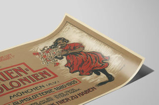 Plakat Vintage Allemande Verein Für Ferienkolonien - Retro vægdekoration — visning af kunstværket