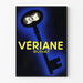 Vægdekoration plakat Nøgle og Portræt i sort og blå
