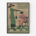Vintage plakat til vægdekoration Strumpf und Handskebutik 4 årstider