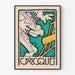 Dekorativ vintage plakat med farverigt Cricquet