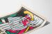 Farverig plakat af hockey i vintage grafisk stil