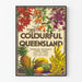 Vintage plakat Visit Colourful Queensland - Frugt- og blomsterdekoration til væggen