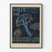 Vintage plakat til vægdekoration med akvarium og meduse