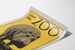 Vintage plakat besøg zoo Philadelphia flodhest