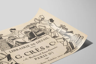 Plakat vintage vægdekoration boghandel Paris G. Crès & Cie — visning af kunstværket