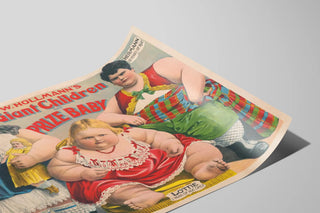 Plakat vintage W. Hollmanns Kæmpebørn og Prisbaby - Vægdekoration — visning af kunstværket