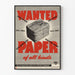 Vintage plakat Wanted Paper - Retro vægdekoration