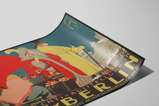 Plakat vintage jul i gammelt Berlin - retro vægdekoration — visning af kunstværket