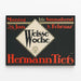 Plakat retro Weisse Woche af Hermann Tietz — indrammet kunstværk på væggen