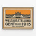Plakat vintage verdensudstilling Gent 1913 Belgien — indrammet kunstværk på væggen