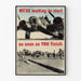 Vintage flyvemaskine og arbejdere plakat - Retro industriel vægdekoration