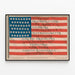 Plakat didaktisk amerikansk flag med stater og indtrædelsesdatoer — indrammet kunstværk på væggen