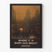 Vintage plakat af Londons undergrundsbane varm og lysende