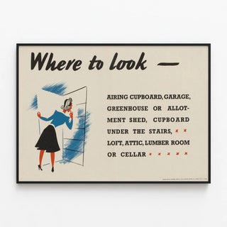 Plakat retro Hvor man kigger hen - Vintage vægdekoration — indrammet kunstværk på væggen