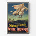 Vintage plakat White Thunder med rytter og hvid hest