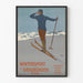 Vintage plakat med vintersport i Graubünden, Schweiz