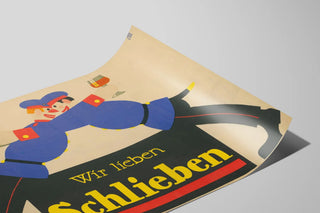 Plakat Vintage Wir lieben Schlieben - Farverig og original vægdekoration — visning af kunstværket