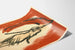 Plakat Kvinde med Rødt Flag - Vintage Vægdekoration