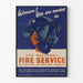 Vintage plakat for rekruttering af den nationale brandvæsenstjeneste