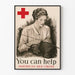 Vintage plakat af den amerikanske Røde Kors for hjælp og solidaritet