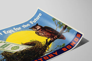Plakat Vintage Din opsparing til fremtiden - Patriotisk vægdekoration — visning af kunstværket