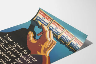 Vægdekoration plakat af amerikanske frihedsrettigheder og stemmeret
