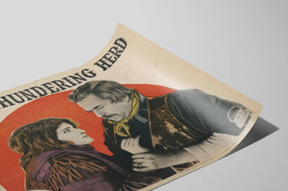 Plakat vintage The Thundering Herd - Vægdekoration til klassisk biograf — visning af kunstværket