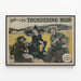 Plakat vintage western The Thundering Herd af Zane Grey — indrammet kunstværk på væggen