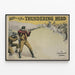 Plakat vintage western The Thundering Herd - Zane Grey — indrammet kunstværk på væggen