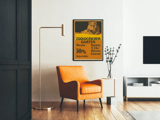Vintage plakat Løve Zoologischer Garten Militærkoncert