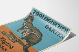 Vintage plakat af Kangaroo Zoo med militær koncert