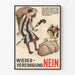 Vintage politisk plakat mod bygenforening af byen - Unikt vægdekoration