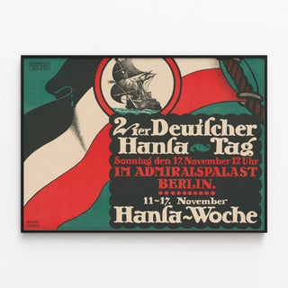 Plakat dekorativ Zweiter Deutscher Hansa Tag Berlin — indrammet kunstværk på væggen